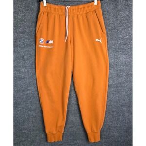 Puma BMW M3 Motorsport Sweatpants Men's L Orange Joggers Athletic Track Pants